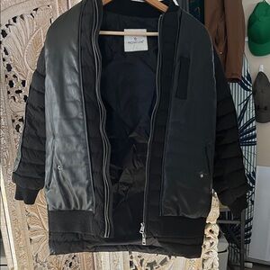 Moncler Black Leather Jacket